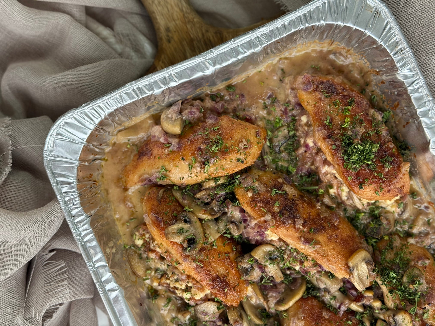 feta & caramelized onion stuffed chicken breasts