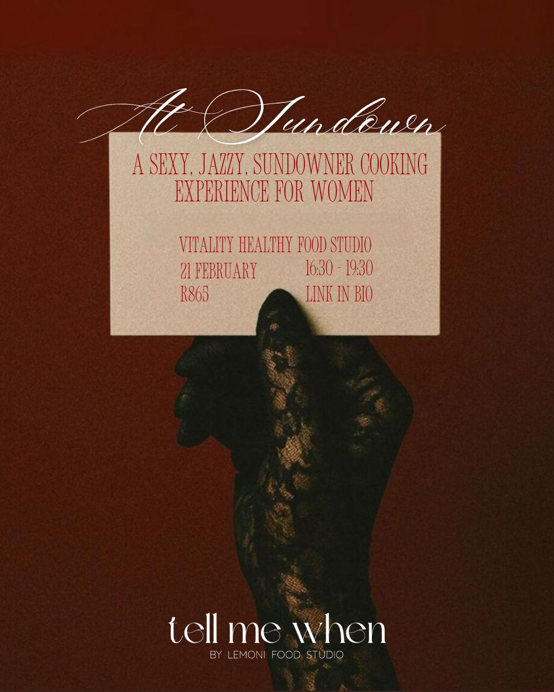 AT SUNDOWN: a sexy, jazzy sundowner cooking experience