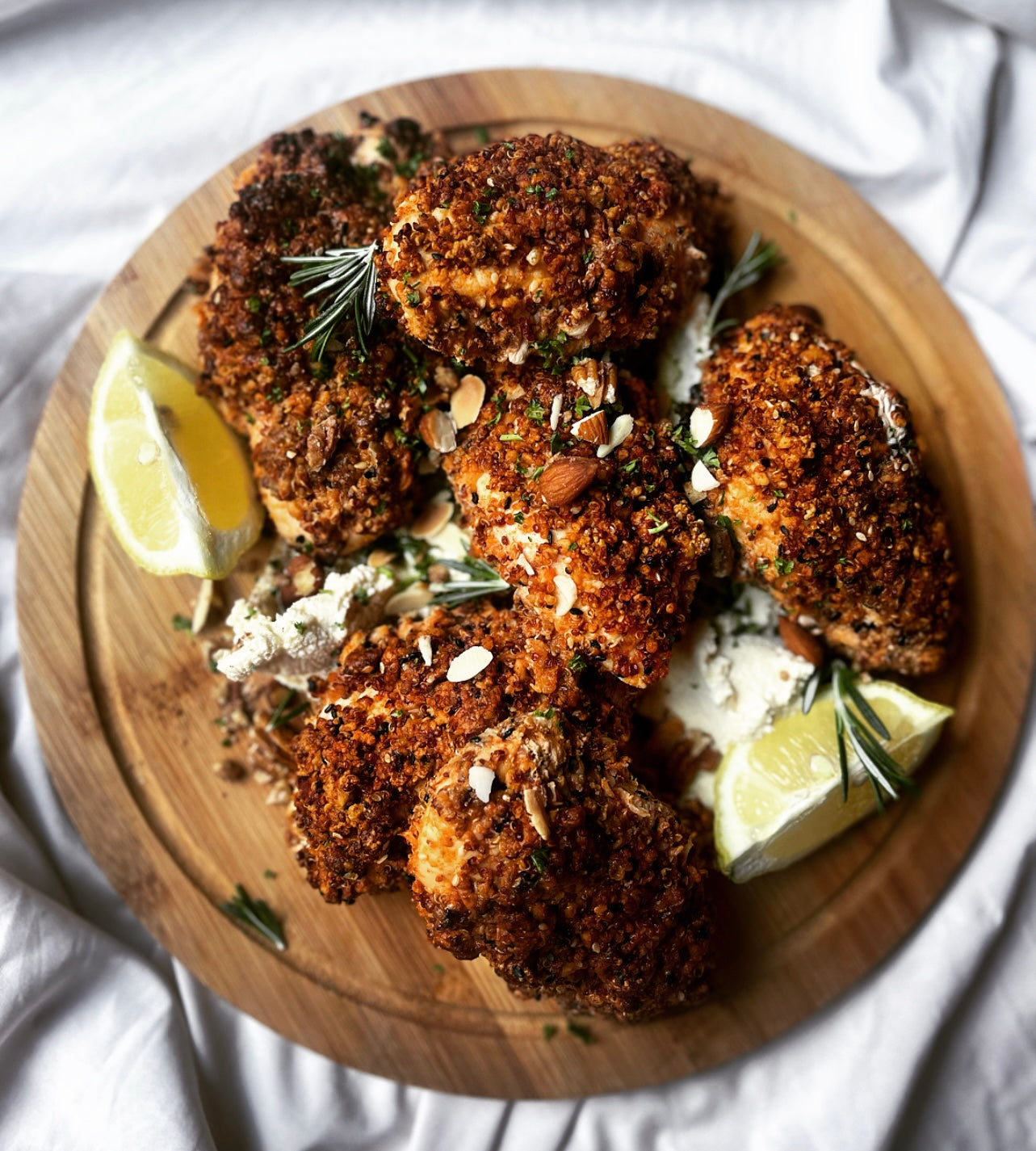 quinoa & dukkha crusted chicken