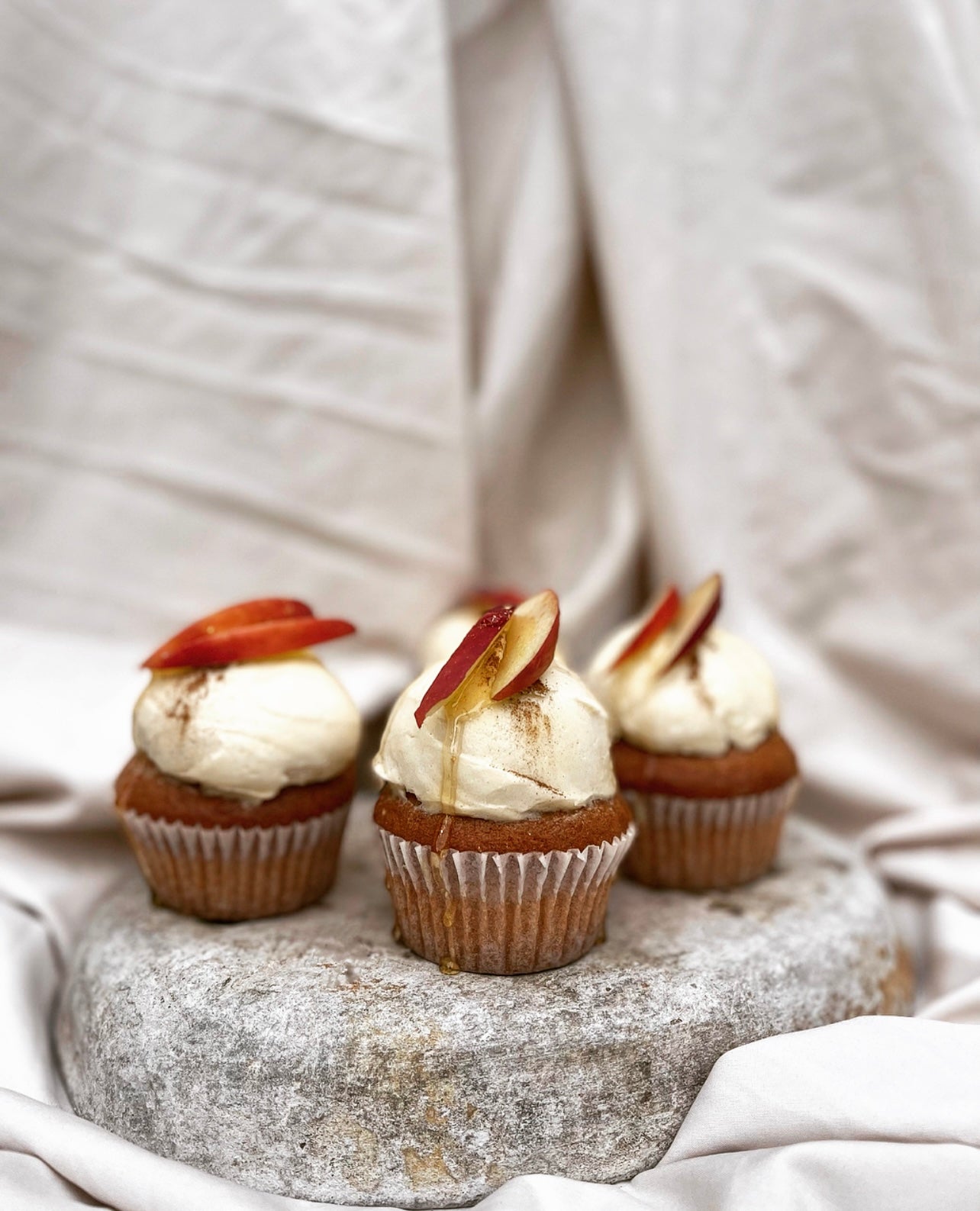 stone fruit & honey cupcakes
