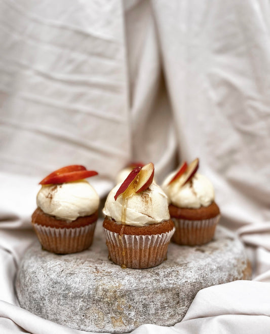 stone fruit & honey cupcakes